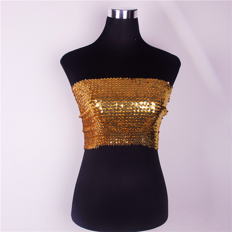 Women sexy bikini sequined vest elastic tight straight vest