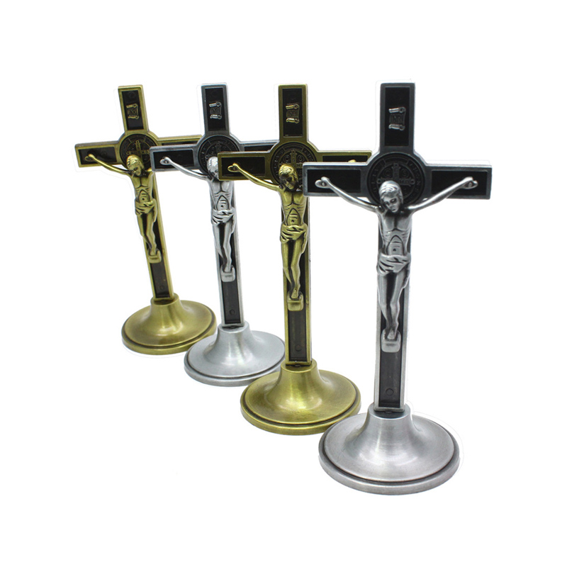 Alloy Metal Wall Cross Christ's Bitterness Cross Statue Stand