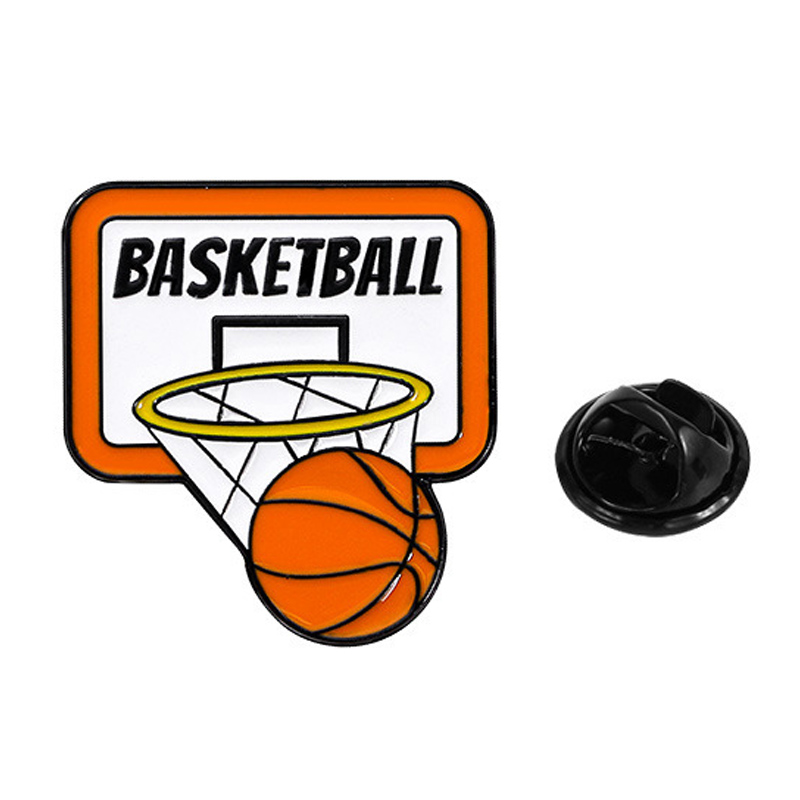 Basketball Slam Dunk Metal Brooch