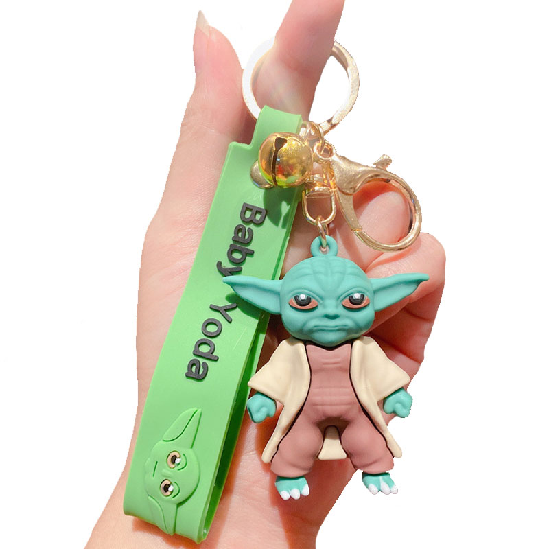 Cartoon Rubber Baby Yoda Keychains