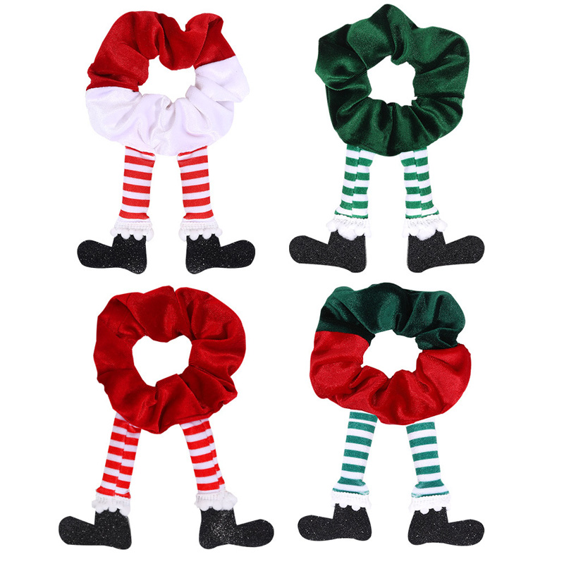 Christmas Santa Claus Elk Velvet Hair Scrunchie