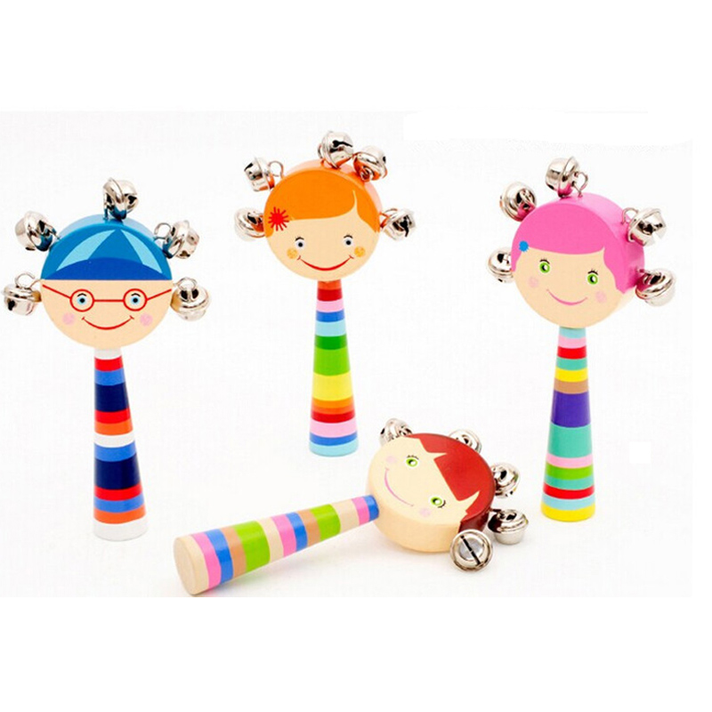 Colorful Cartoon Smiley Wooden Handbell