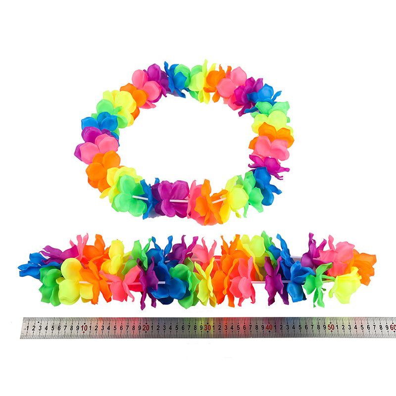 Colorful Rainbow Flower Garland Leis