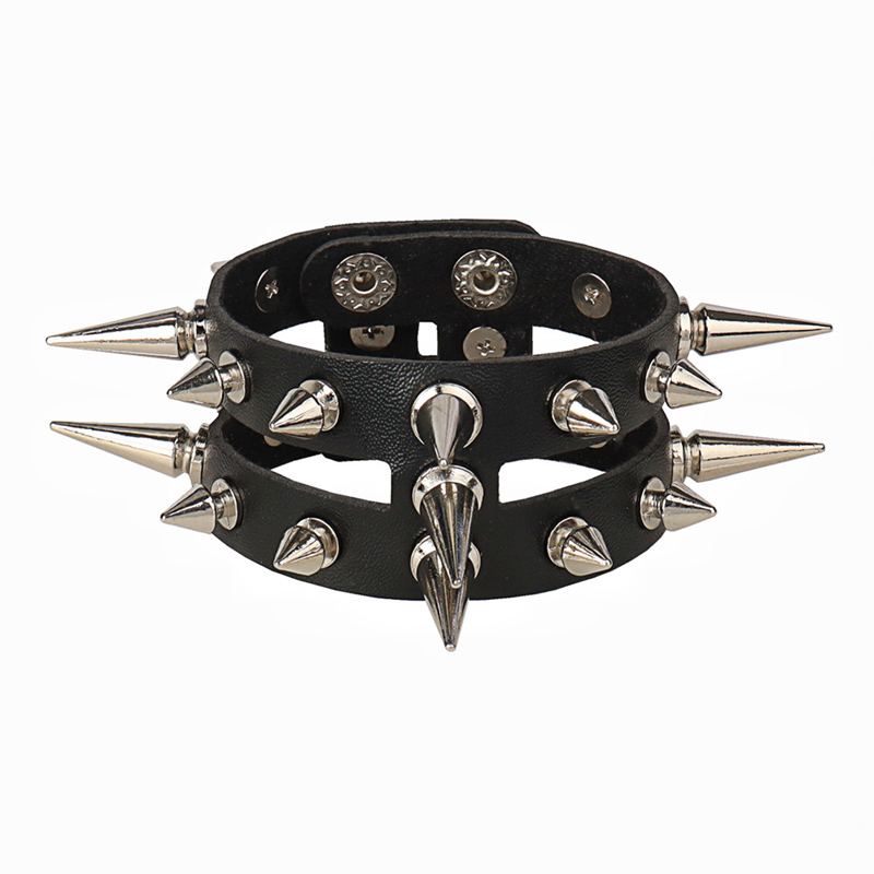 Cuspidal Studded Rivet Chain Punk Rock Bracelet