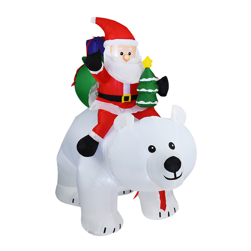 Cute Santa Claus Riding Bear Outdoor Lawn Yard Decor