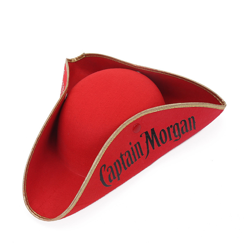 Felt Red Captain Morgan Pirate Hat