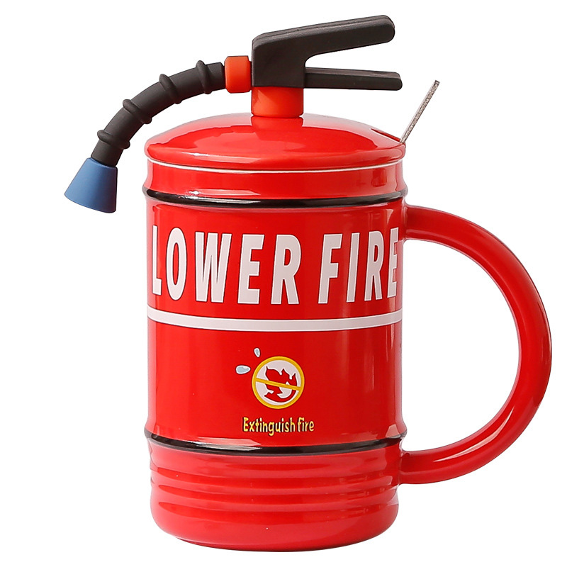 Fire Extinguisher Shaped Ceramic Latte Mug