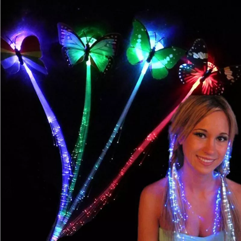 Flashing Fiber Optic LED Hair Braid