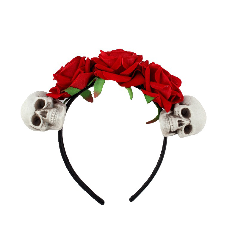 Halloween Flowers with Skull Party Headbands