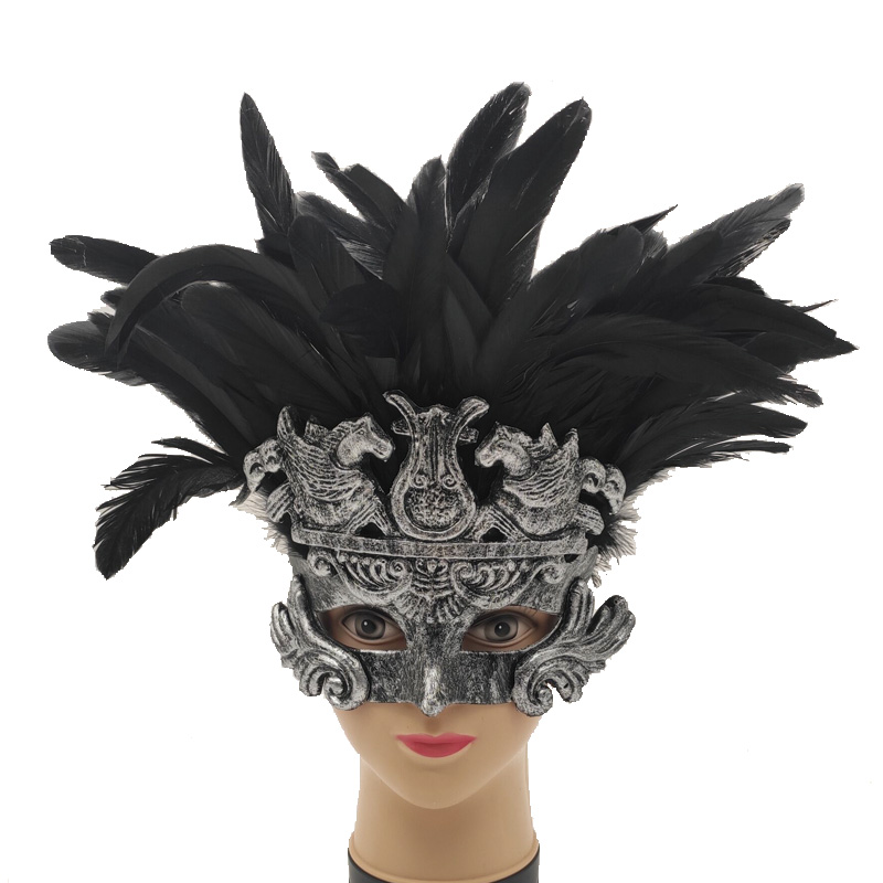 Halloween Masquerade Party Feather Mask