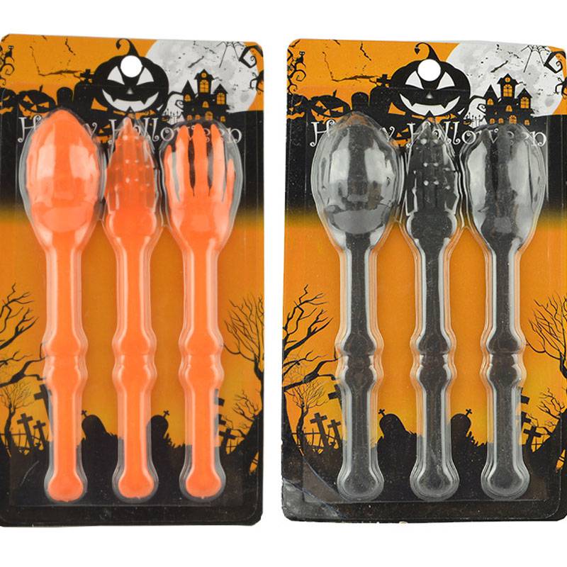 Halloween party 17cm plastic skeleton design tableware