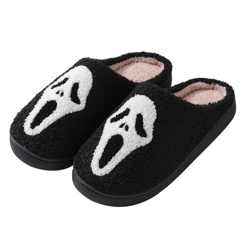 Halloween plush slippers keep warm in winter