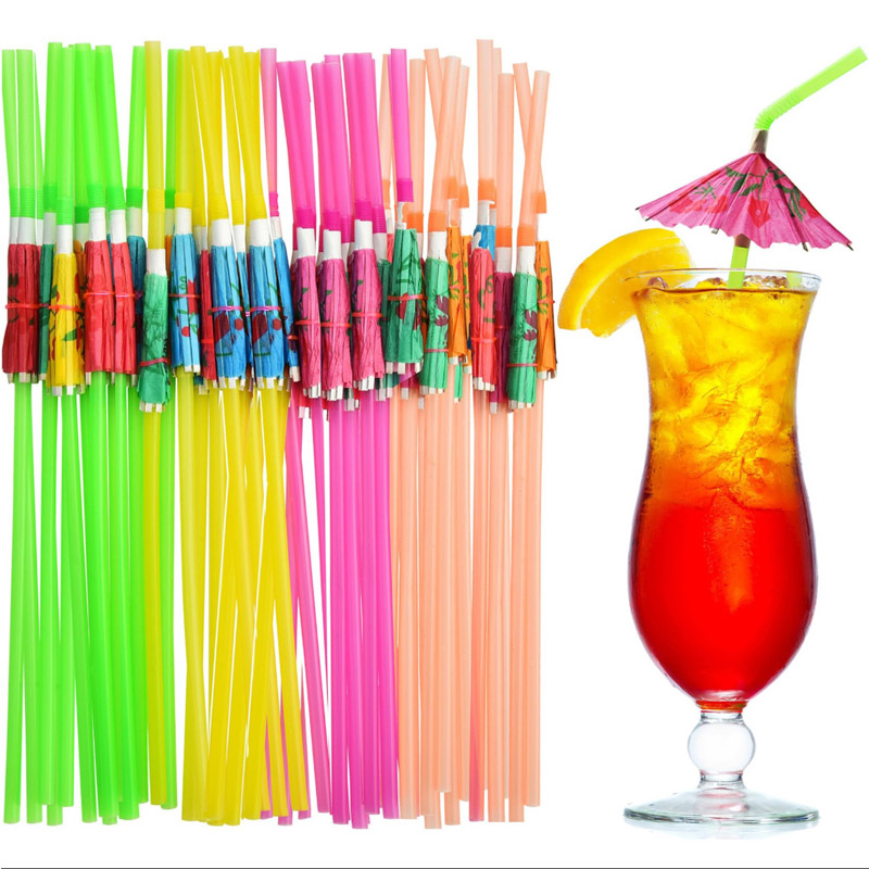 Hawaiian Style Sun Umbrella Straw