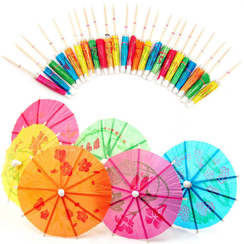 Hawaiian Tropical Parasol Mini Umbrella Toothpicks