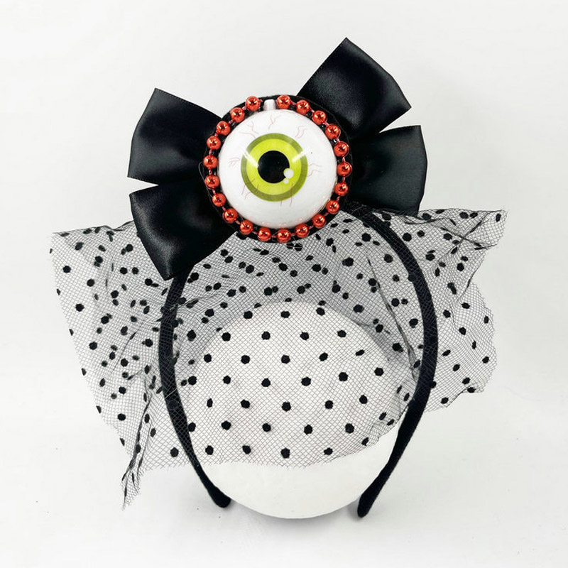 Horrible Halloween devil eye dead day headband and gloves