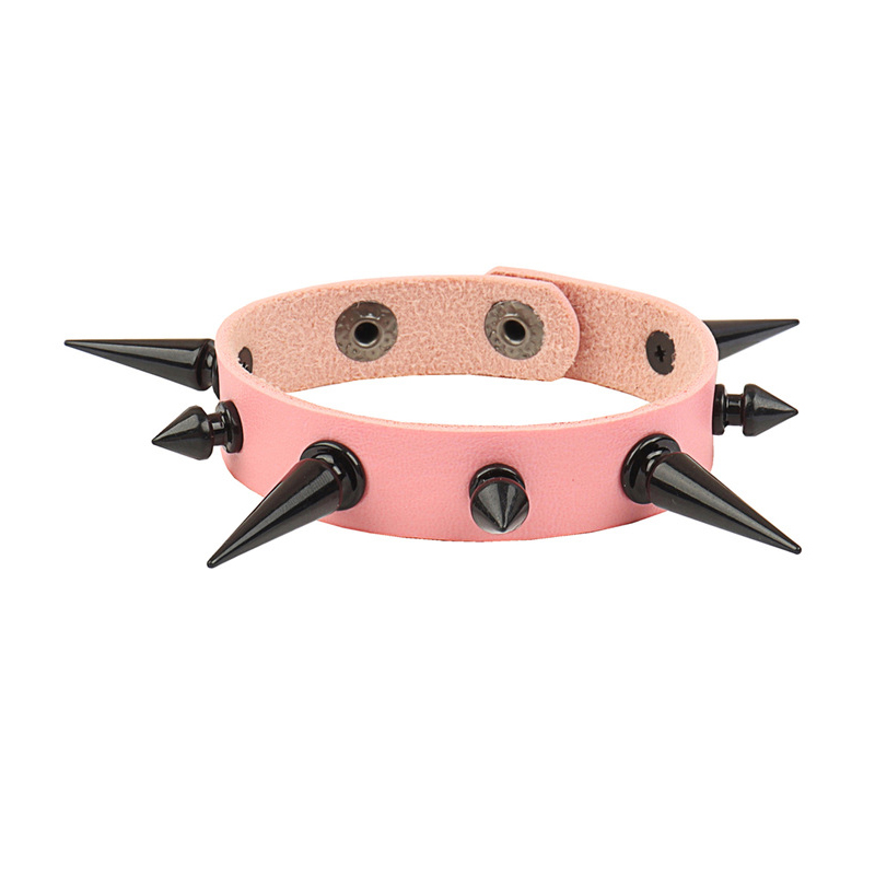 Leather Rivet Punk Bracelet