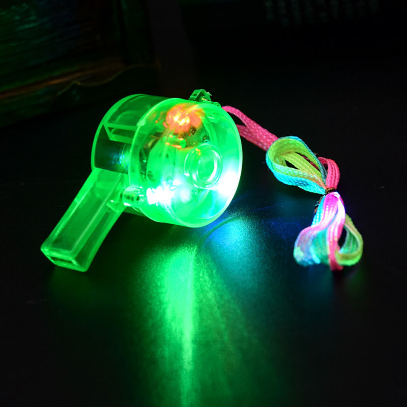 LED Light Up Glow Whistles with Lanyard