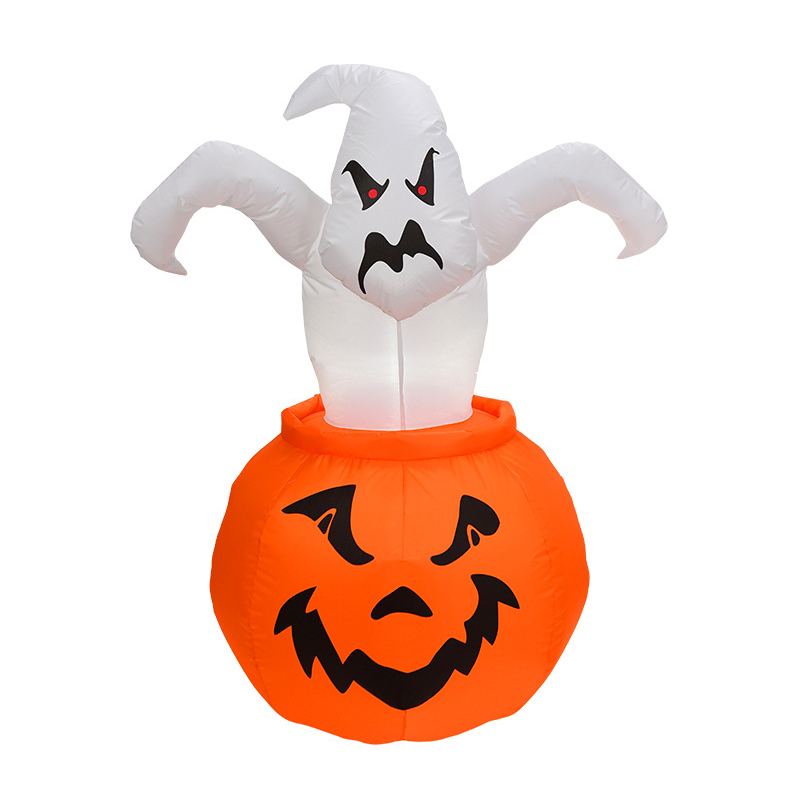 Luminous White Ghost Pumpkin Inflatable Decoration