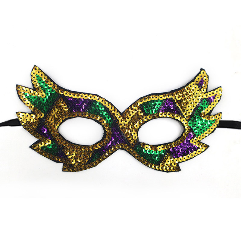 Mardi Gras Carnival Jester Sequin Mask