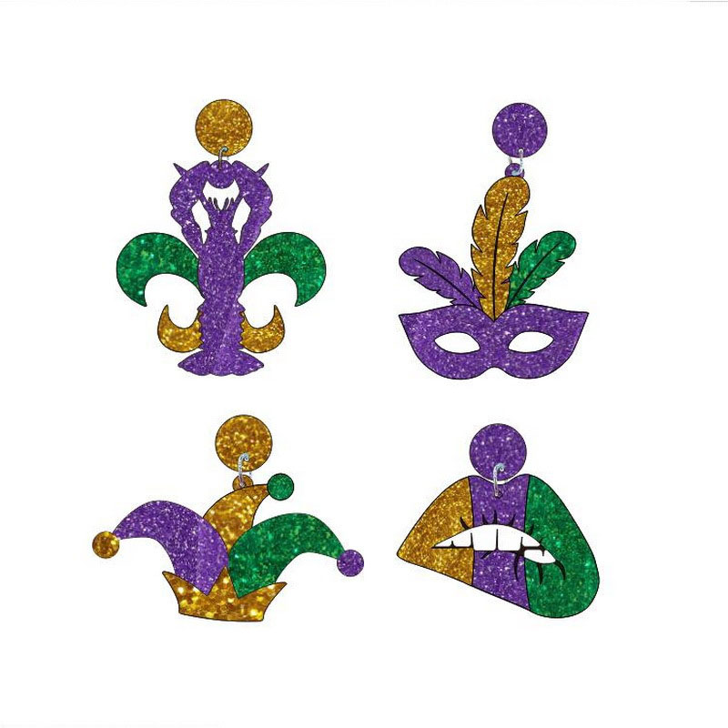 Mardi Gras Party Earrings