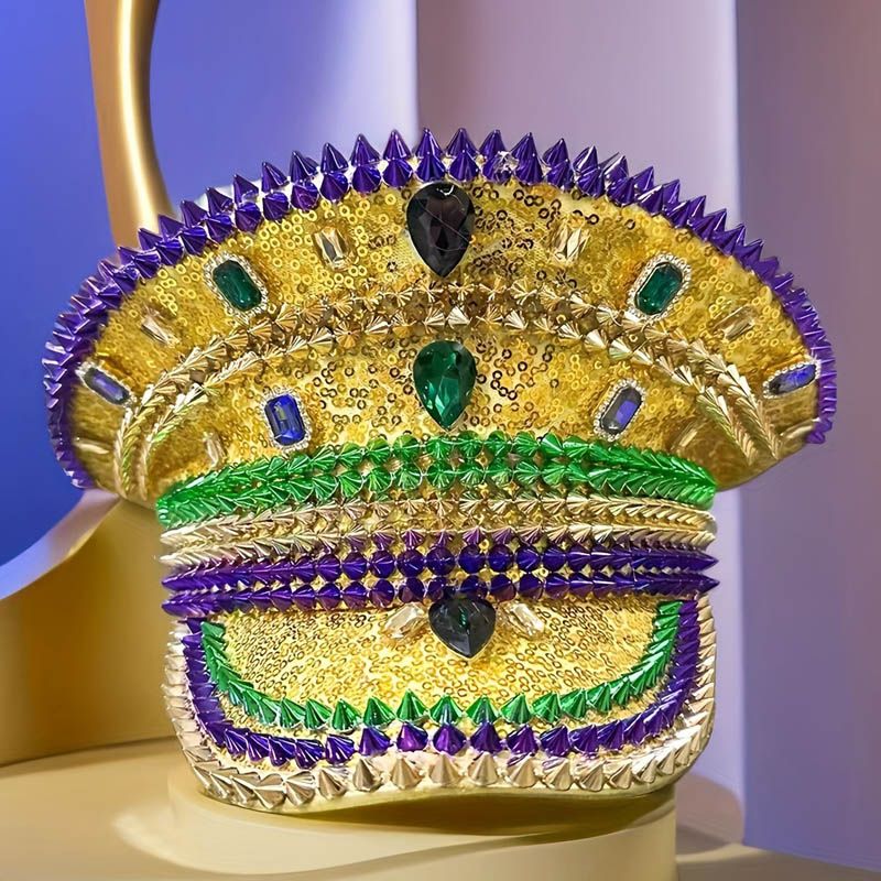 Mardi Gras Sequin Diamond Hat