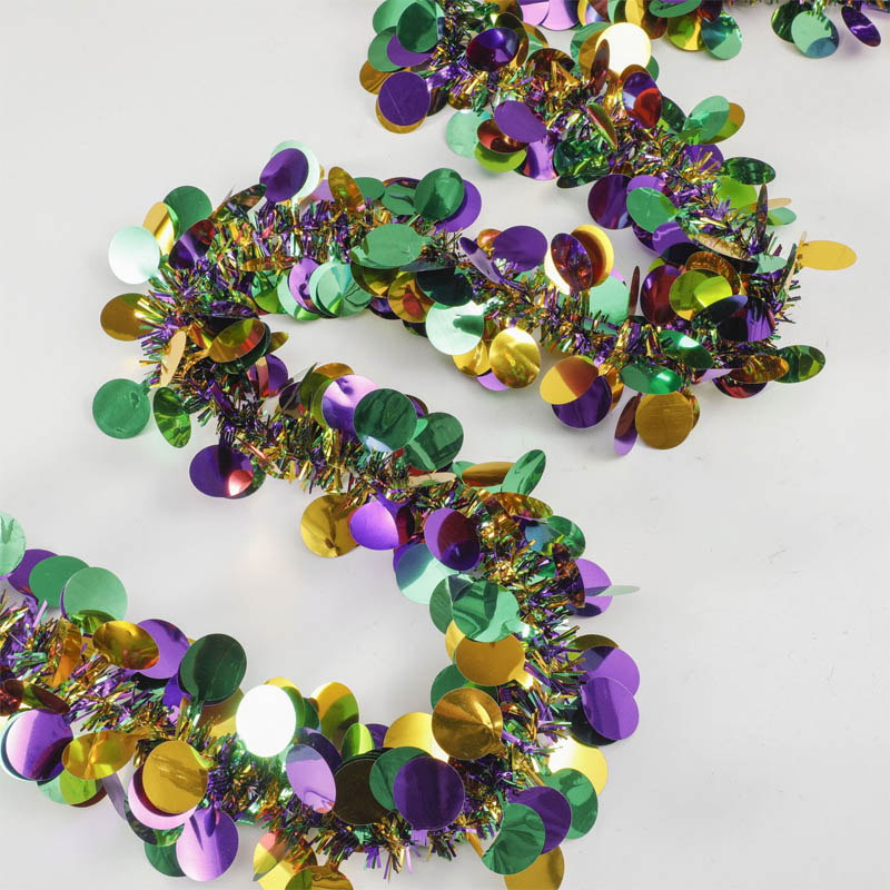 Mardi Gras Tinsel Garland Hanging Fringe Garland