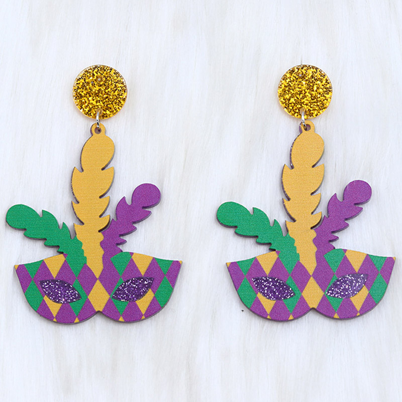 Newest Mardi Gras Chunky Earrings