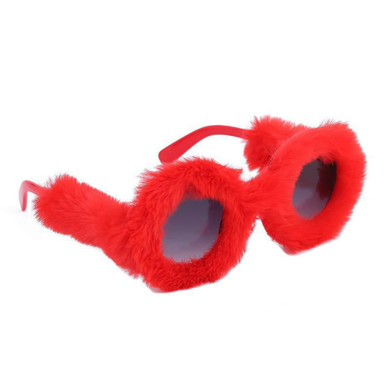 Party Round Fur Sun Glasses