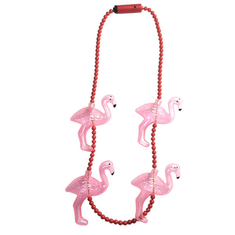 Pink Flamingo Party Supplies Led Flashing Necklace