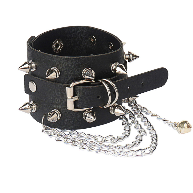 Rivet Leather Alloy Bracelet