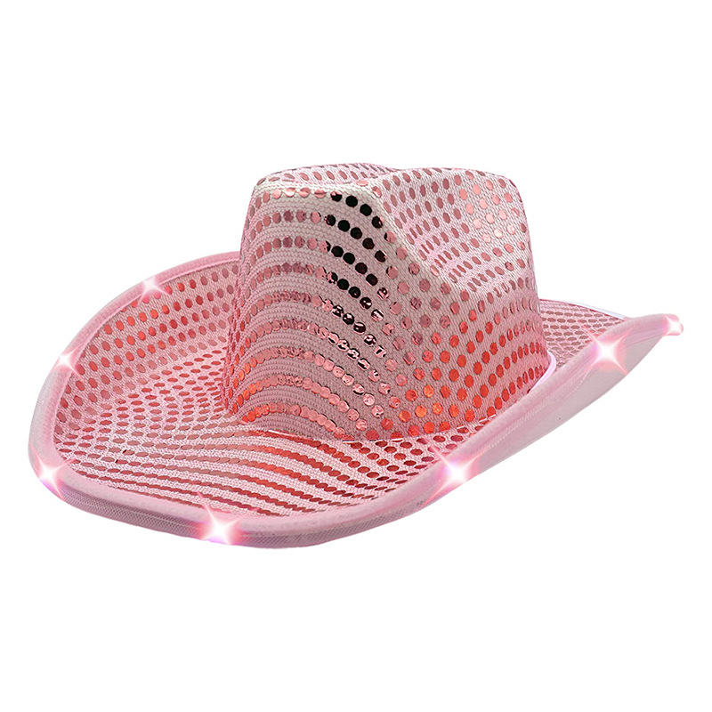 Sequin Cowboy Hat With Led Light