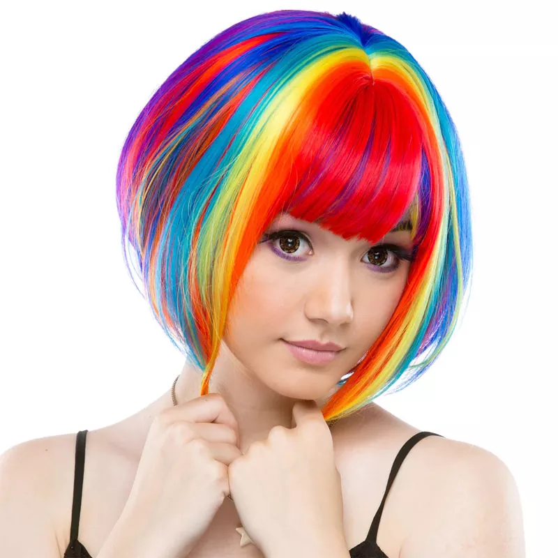 Short Rainbow Wig