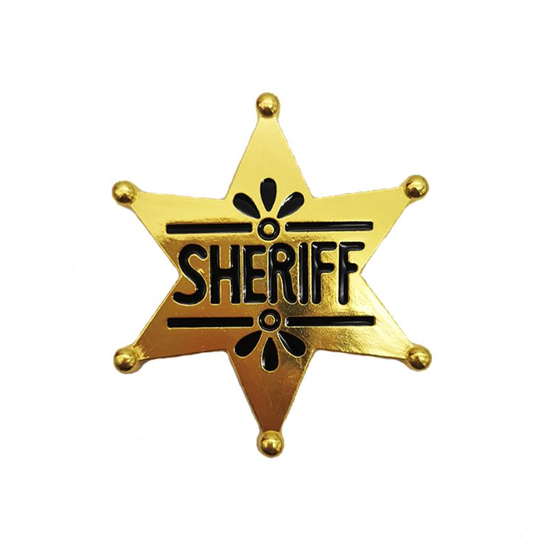 Six-pointed Star Polices Vest Sheriff Badge Brooch