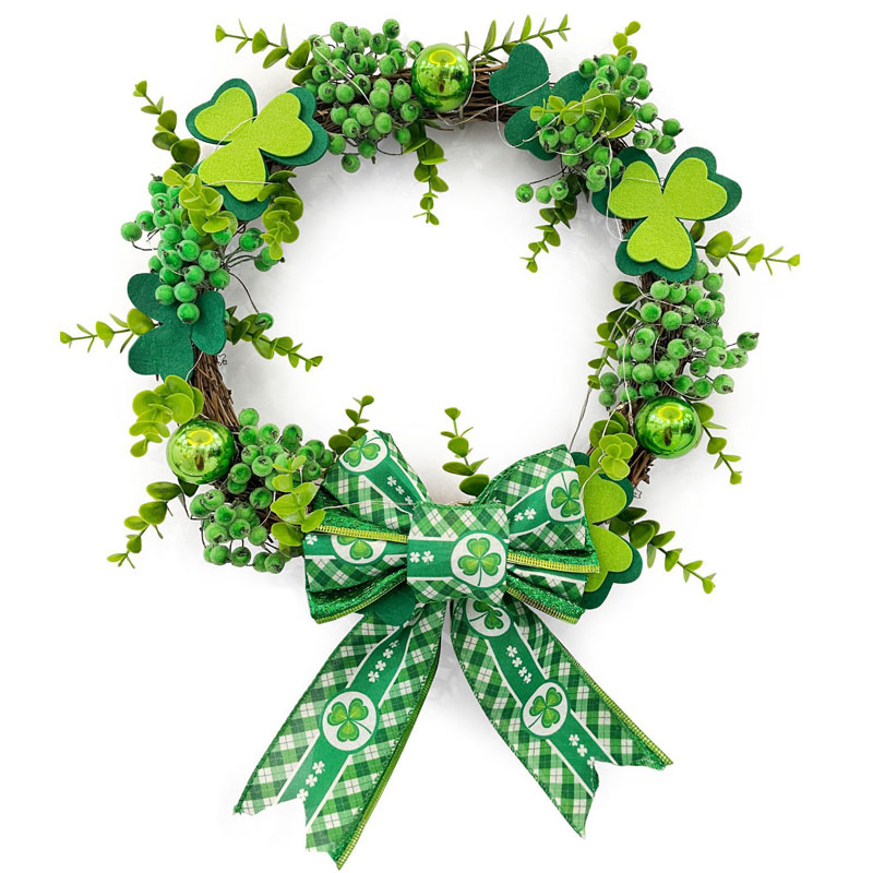 Green Plant Shamrock Flower Wreath