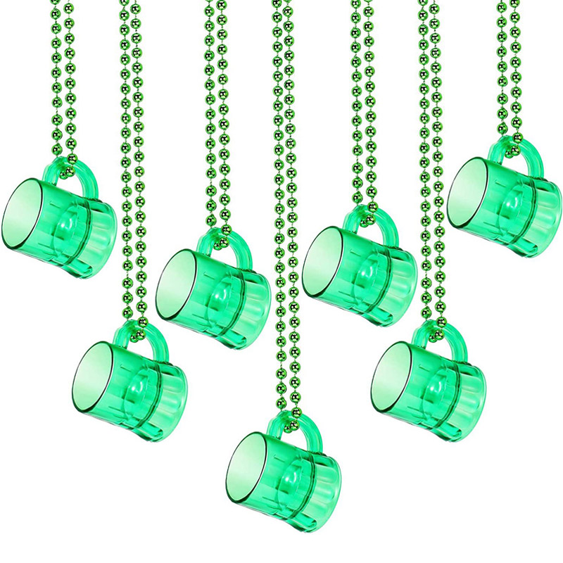 St. Patrick Day Glasses Bead Necklace