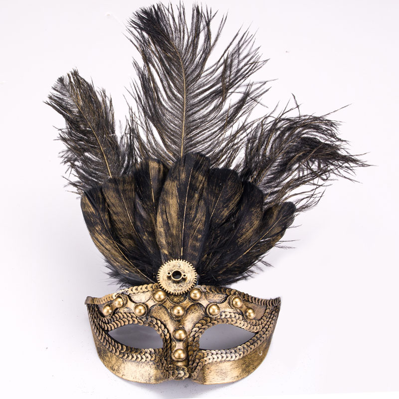 Venetian Silver Feather Eye Mask